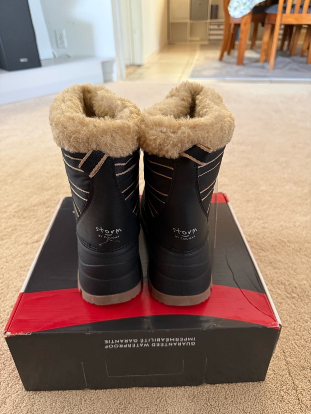 NWT Women’s 10M Cougar Black Winter Snow Boots with Faux Fur Lining - Picture 4 of 8